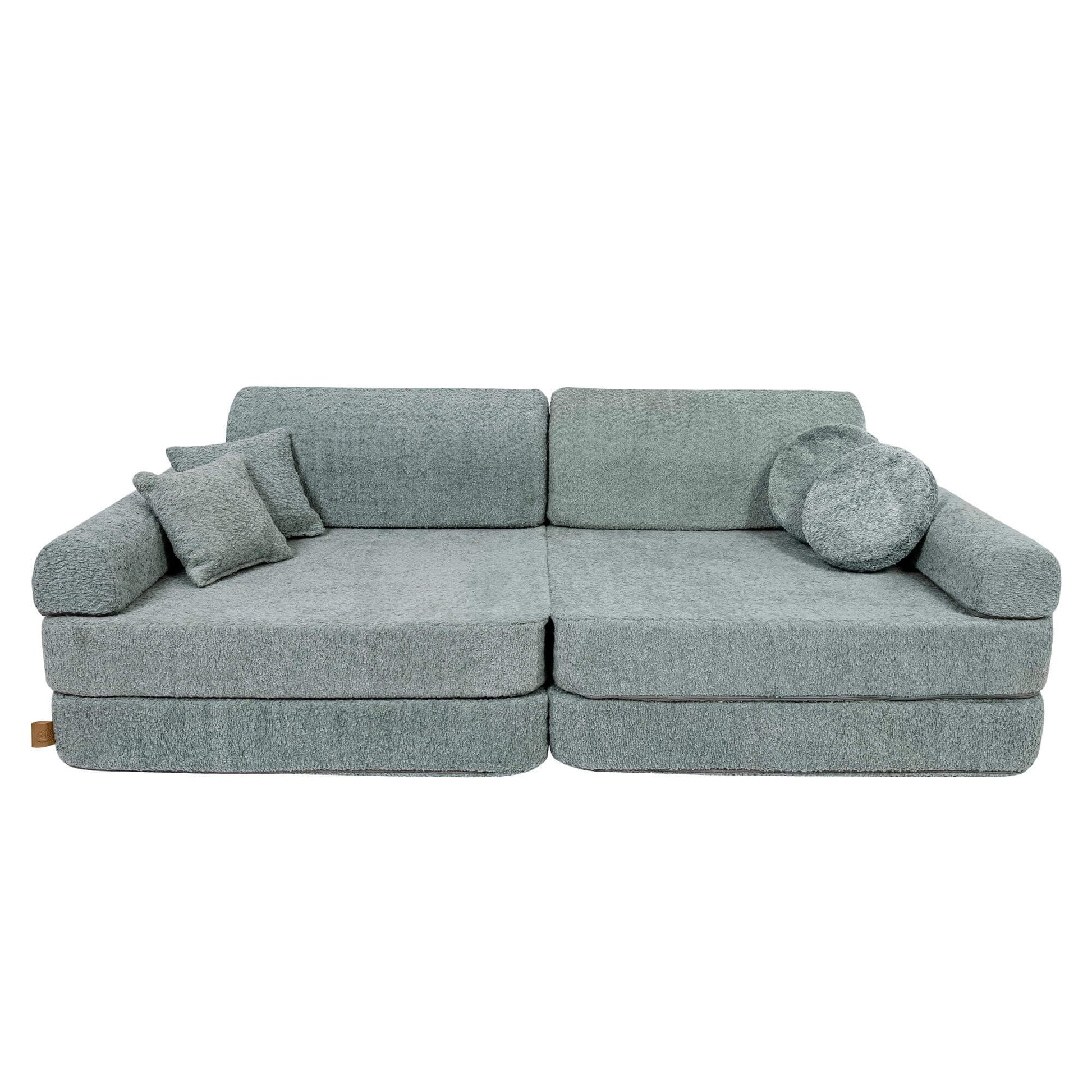 Modulinė Sofa Vaikams Boucle – 8 Elementai, 160 × 76 cm Modulinės sofos Šviežia mėta