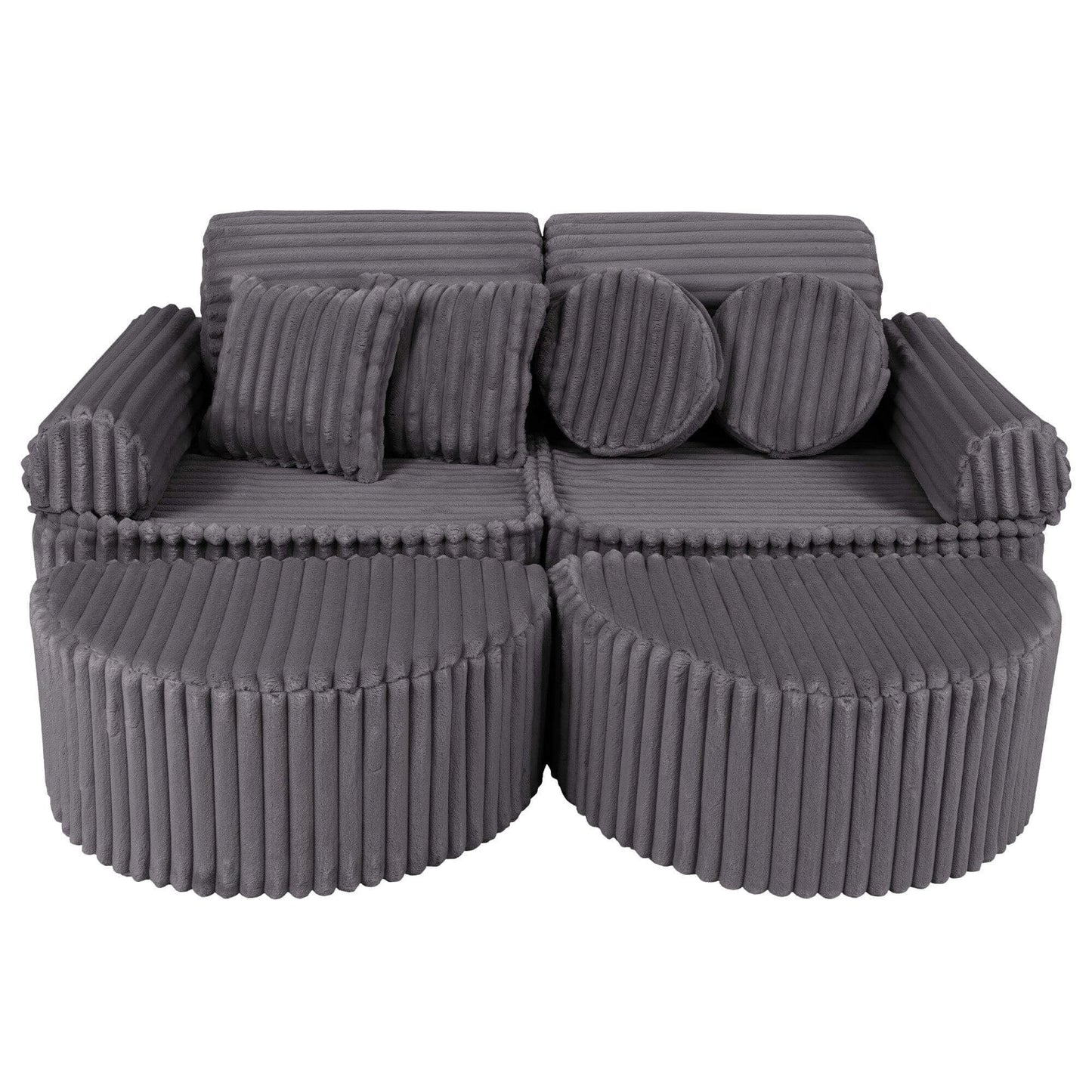 Modulinė Vaikiška Sofa Max 12 Dalių Churros 120 × 60 cm, 8 Spalvos Modulinės sofos Pilka