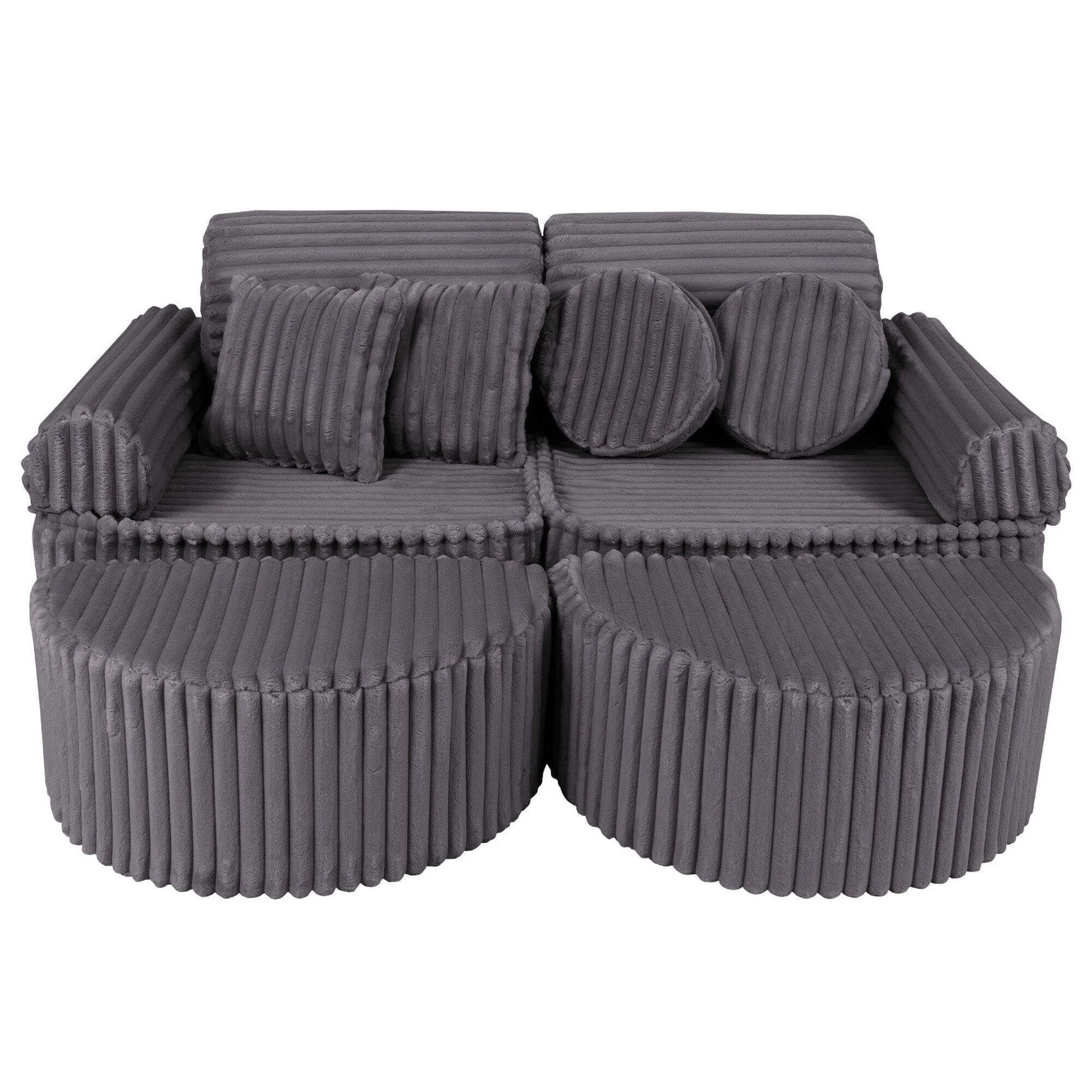 Modulinė Vaikiška Sofa Max 12 Dalių Churros 120 × 60 cm, 8 Spalvos Modulinės sofos Pilka