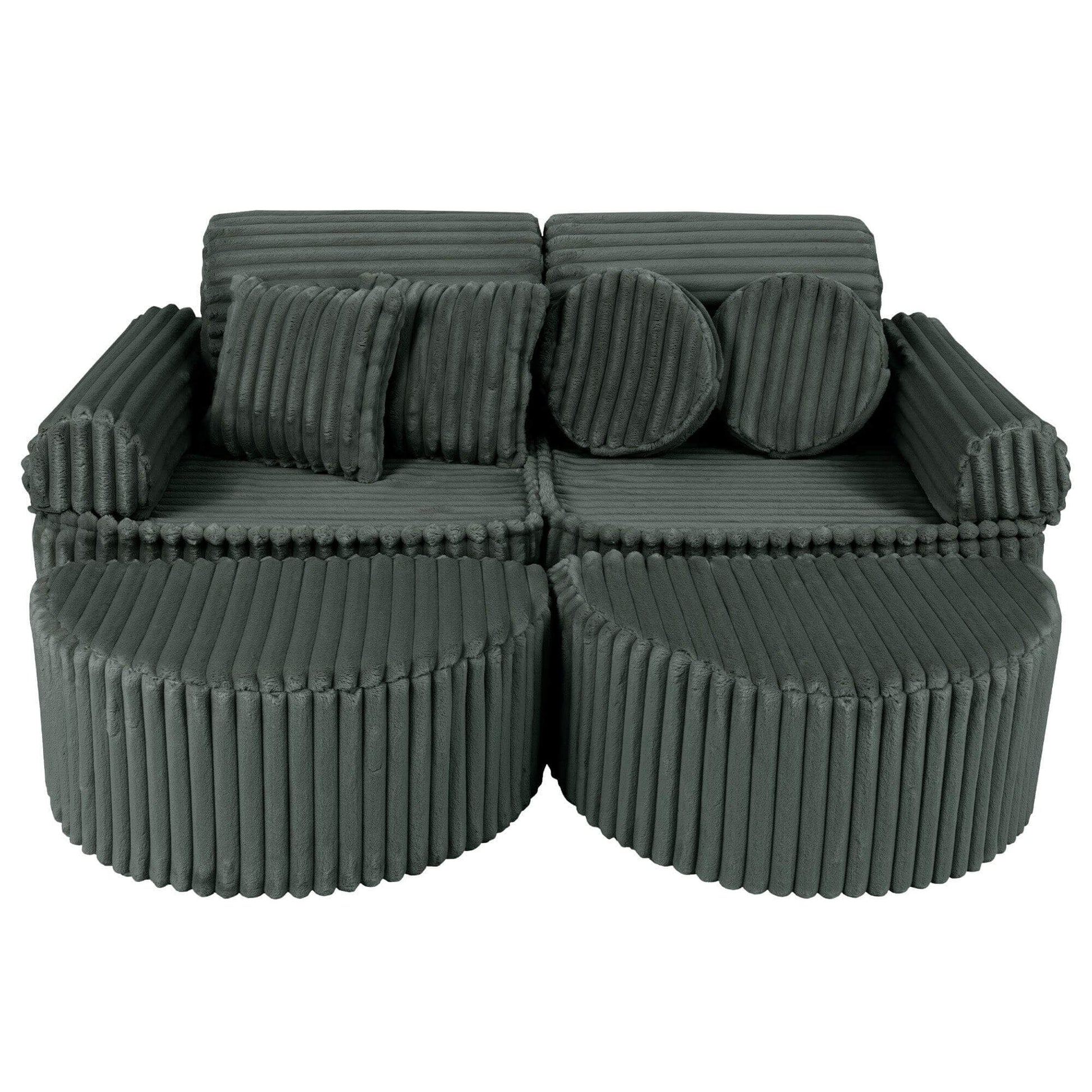 Modulinė Vaikiška Sofa Max 12 Dalių Churros 120 × 60 cm, 8 Spalvos Modulinės sofos Žalia