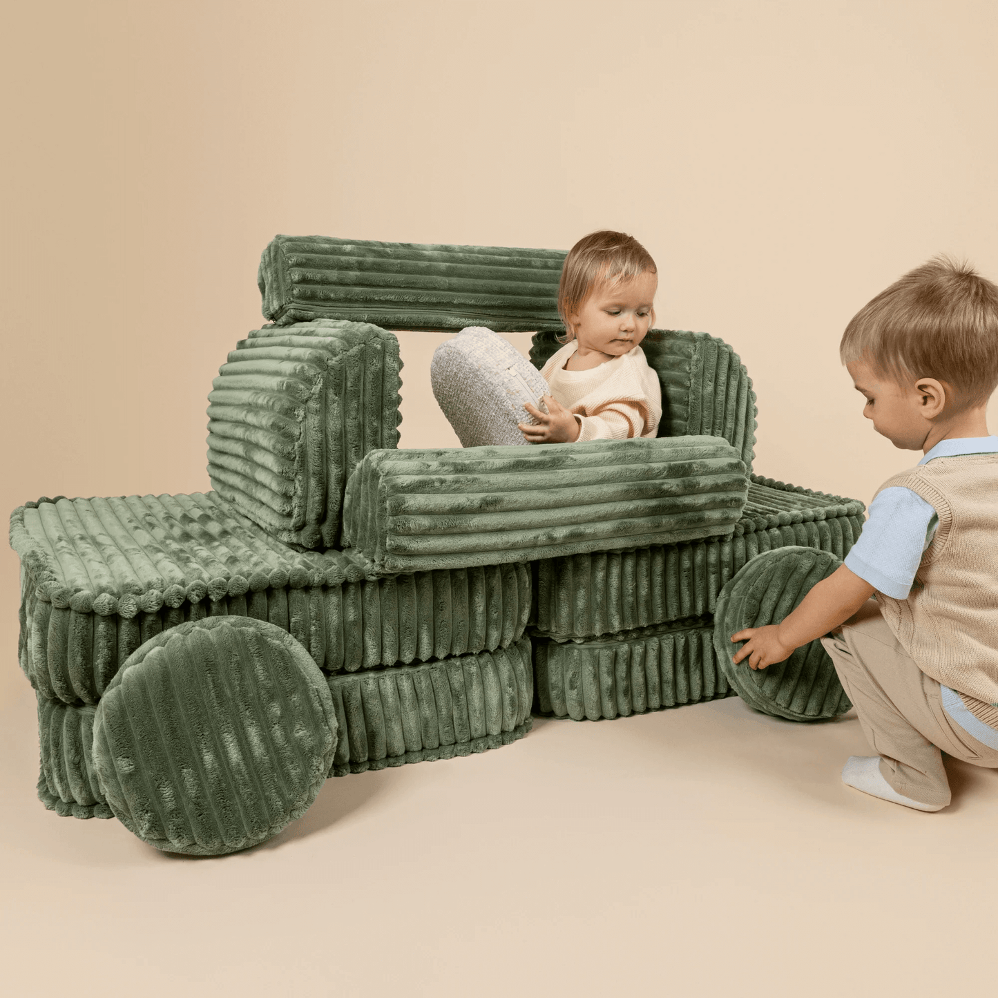 Modulinė Vaikiška Sofa MeowBaby Churros, 160 × 76 × 24 cm, 10 Dalių Modulinės sofos