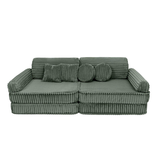 Modulinė Vaikiška Sofa MeowBaby Churros, 160 × 76 × 24 cm, 10 Dalių Modulinės sofos Alyvuogių žalia