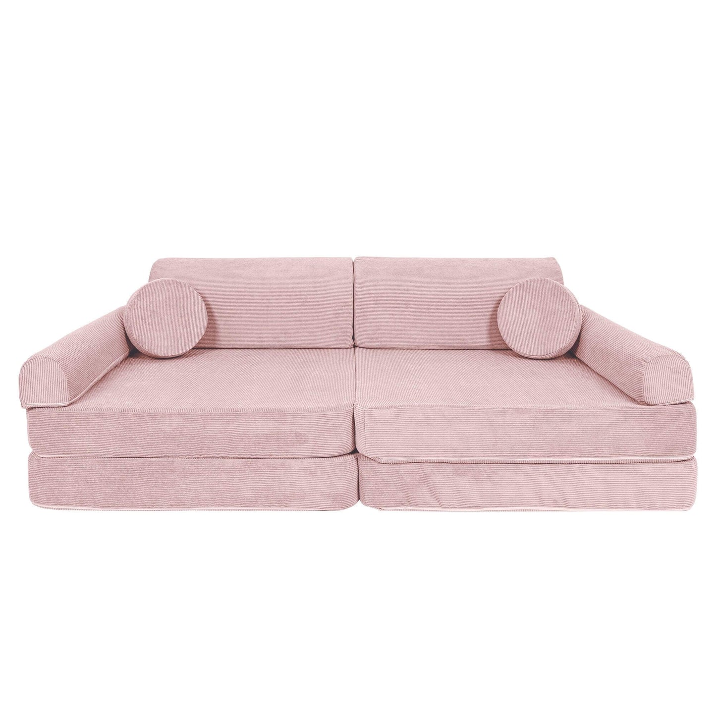 Modulinė Vaikiška Sofa MeowBaby Slimcord, 160 × 76 × 24 cm, 8 dalys Modulinės sofos Rožinė