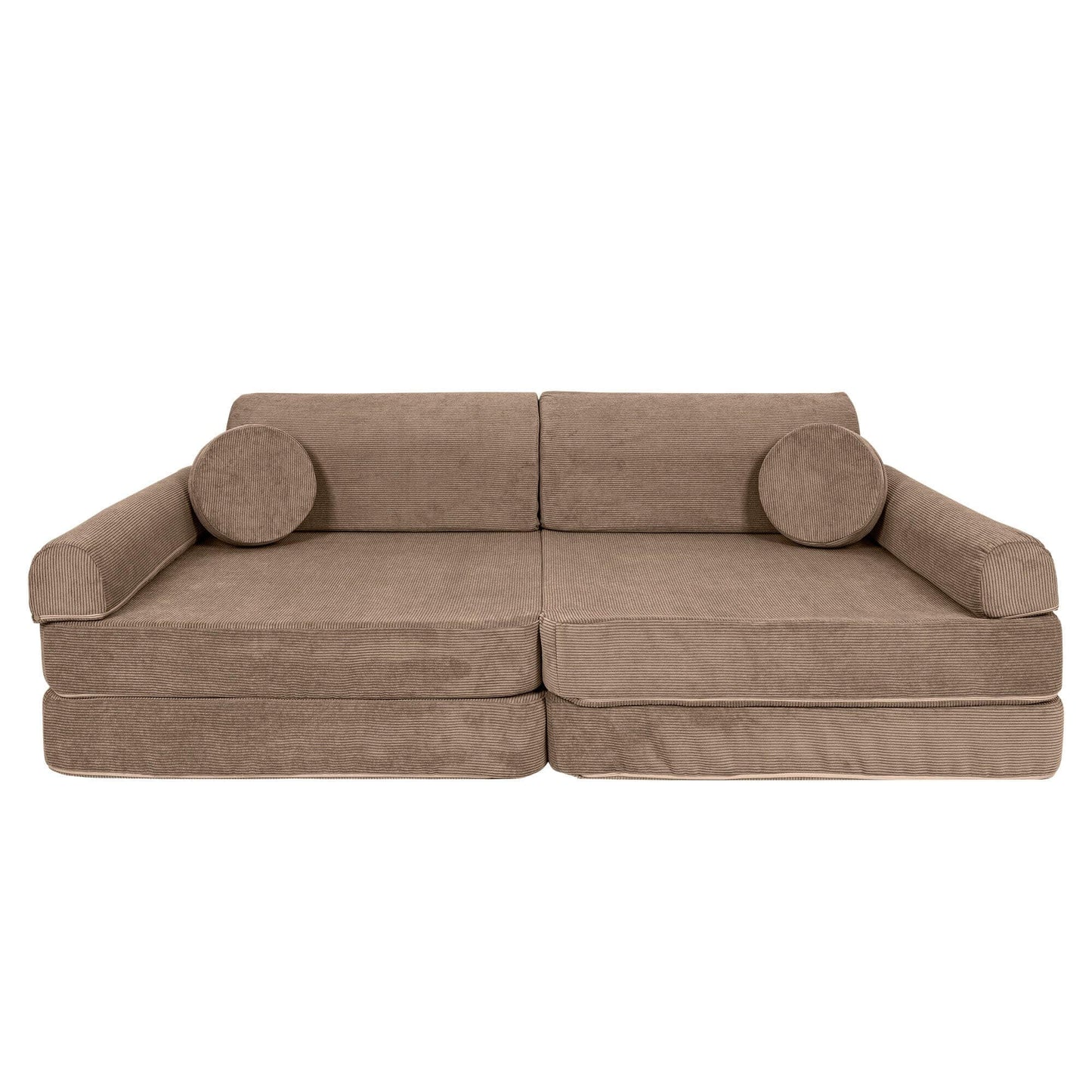 Modulinė Vaikiška Sofa MeowBaby Slimcord, 160 × 76 × 24 cm, 8 dalys Modulinės sofos Ruda