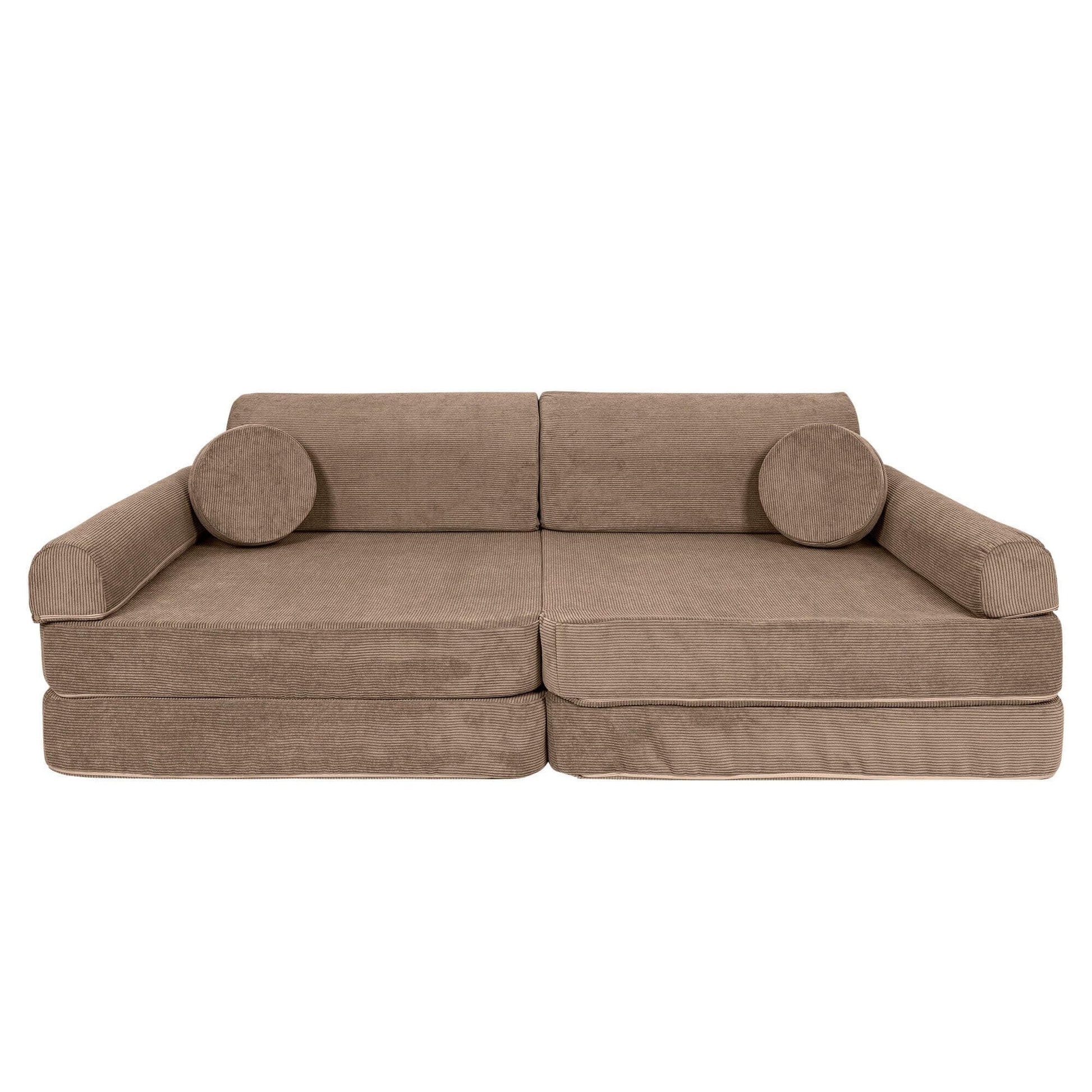 Modulinė Vaikiška Sofa MeowBaby Slimcord, 160 × 76 × 24 cm, 8 dalys Modulinės sofos Ruda