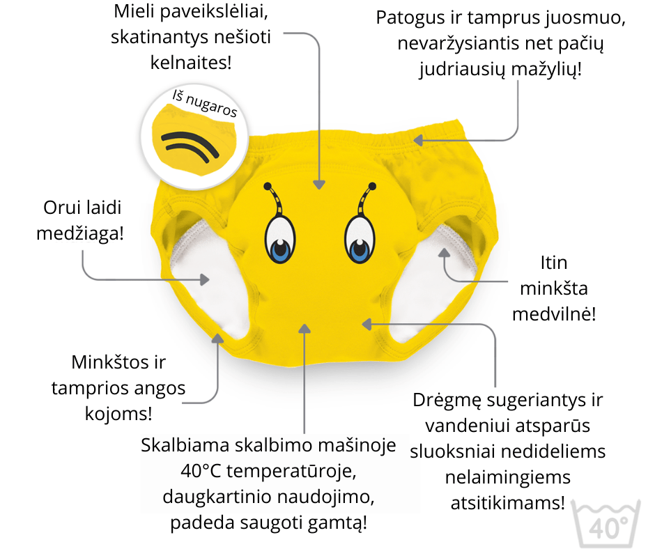 Mokomosios kelnaitės-atprastukės, Bitė, 2-3 metai