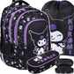 Mokyklinis Rinkinys Kuprinė Su Kuromi Dizainu Ir Priedais Mokyklai 40x28x18 cm Kuprinė Rinkinys