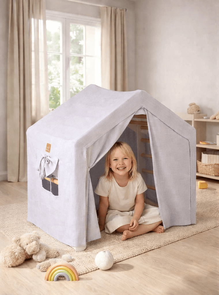 Montessori Laipynė Laipiojimo Namelis Su Palapine 112 × 61 × 94 cm Sūpynės ir Žaidimų Aikštelės