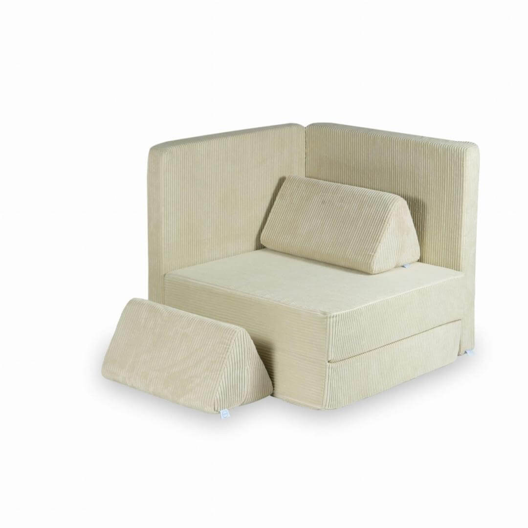 Montessori Minkšta Žaidimų Aikštelė Sofa Smėlio Spalvos Velvetas Minkštos Žaidimų Aikštelės