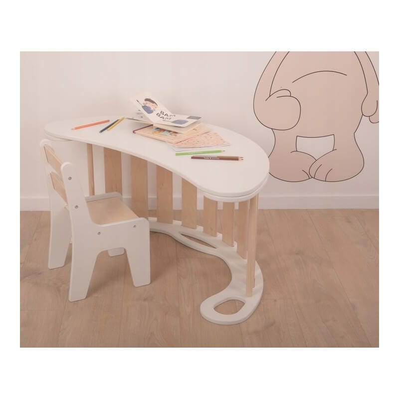 Montessori Supynės Ir Rašomojo Stalo Rinkinys 3in1 Stalas, Rašomasis Stalas Staliukai Kėdutės