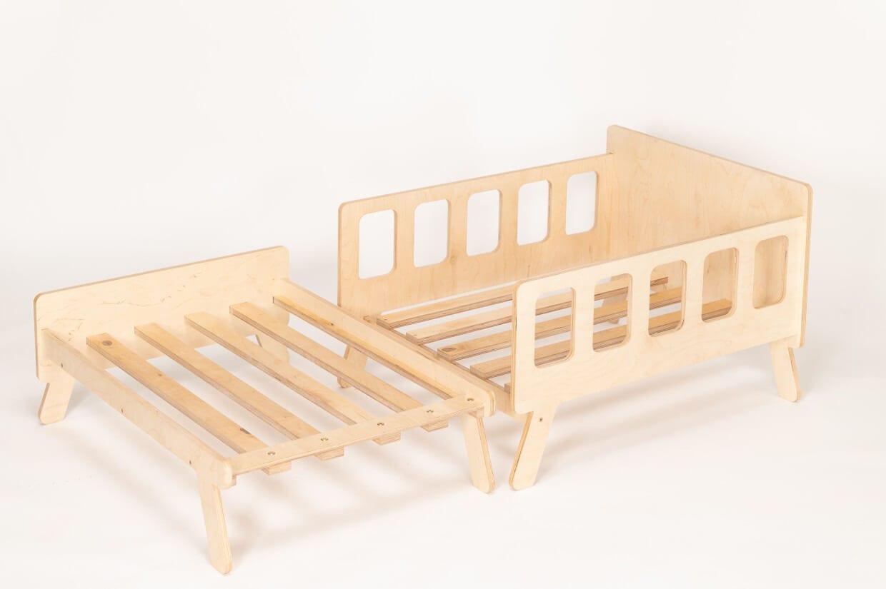 Montessori Vaikiška Auganti Lova Su Čiužiniu 152 x 70 x 54 cm Lovos Dviaukštės