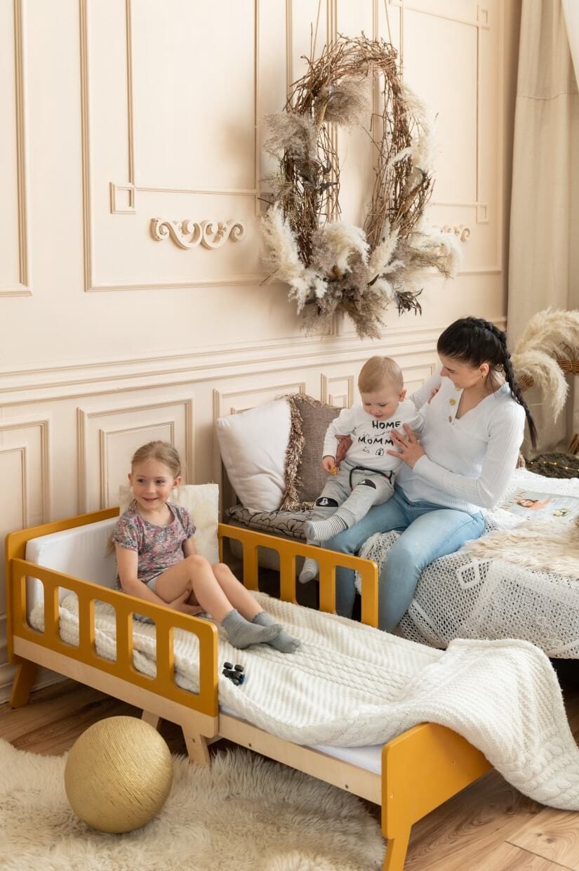 Montessori Vaikiška Auganti Lova Su Čiužiniu 152 x 70 x 54 cm Lovos Dviaukštės