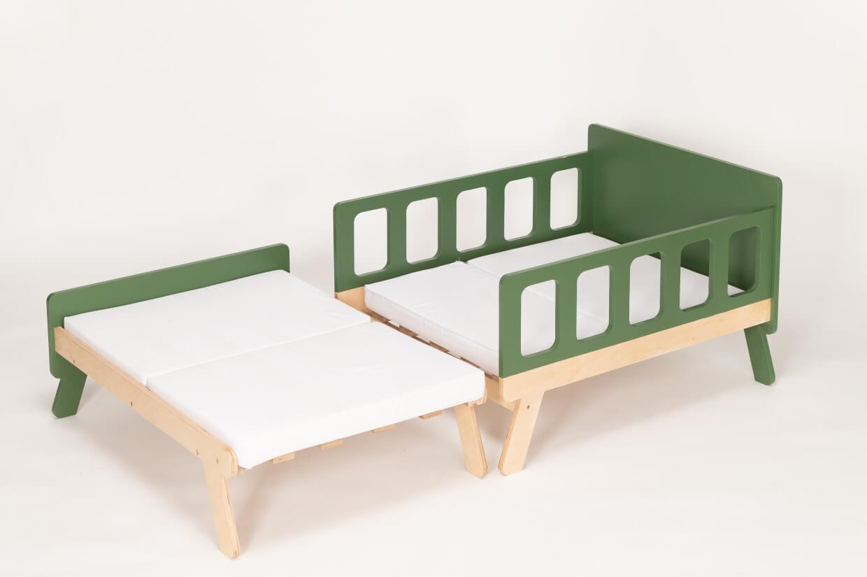 Montessori Vaikiška Auganti Lova Su Čiužiniu 152 x 70 x 54 cm Lovos Dviaukštės