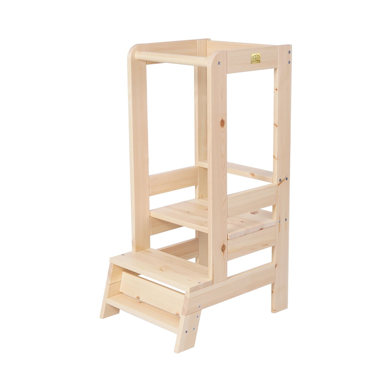 MeowBaby Montessori virtuvės bokštelis – natūrali, standartinis, vaizdas 1