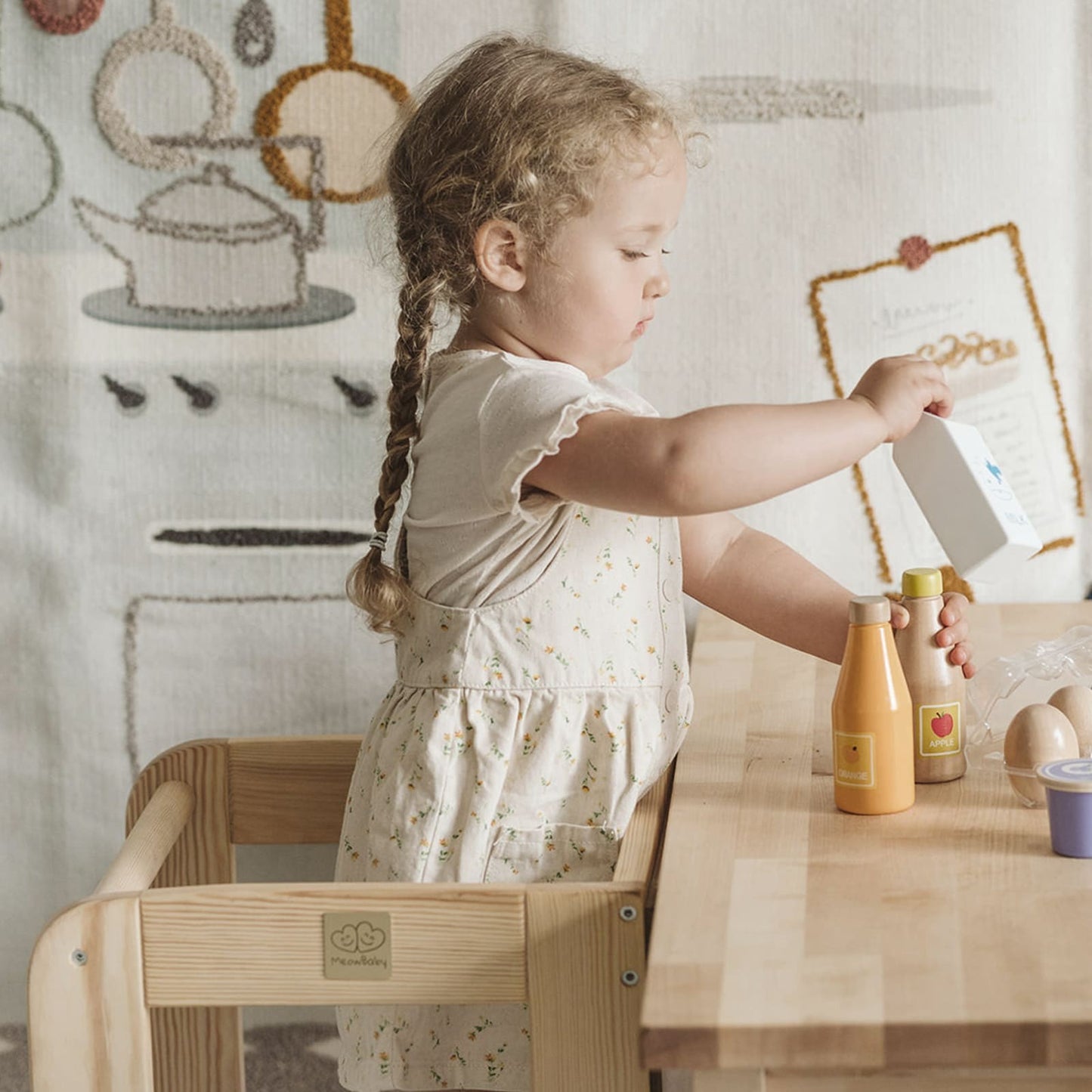 MeowBaby Montessori virtuvės bokštelis – natūrali, standartinis, vaizdas 10