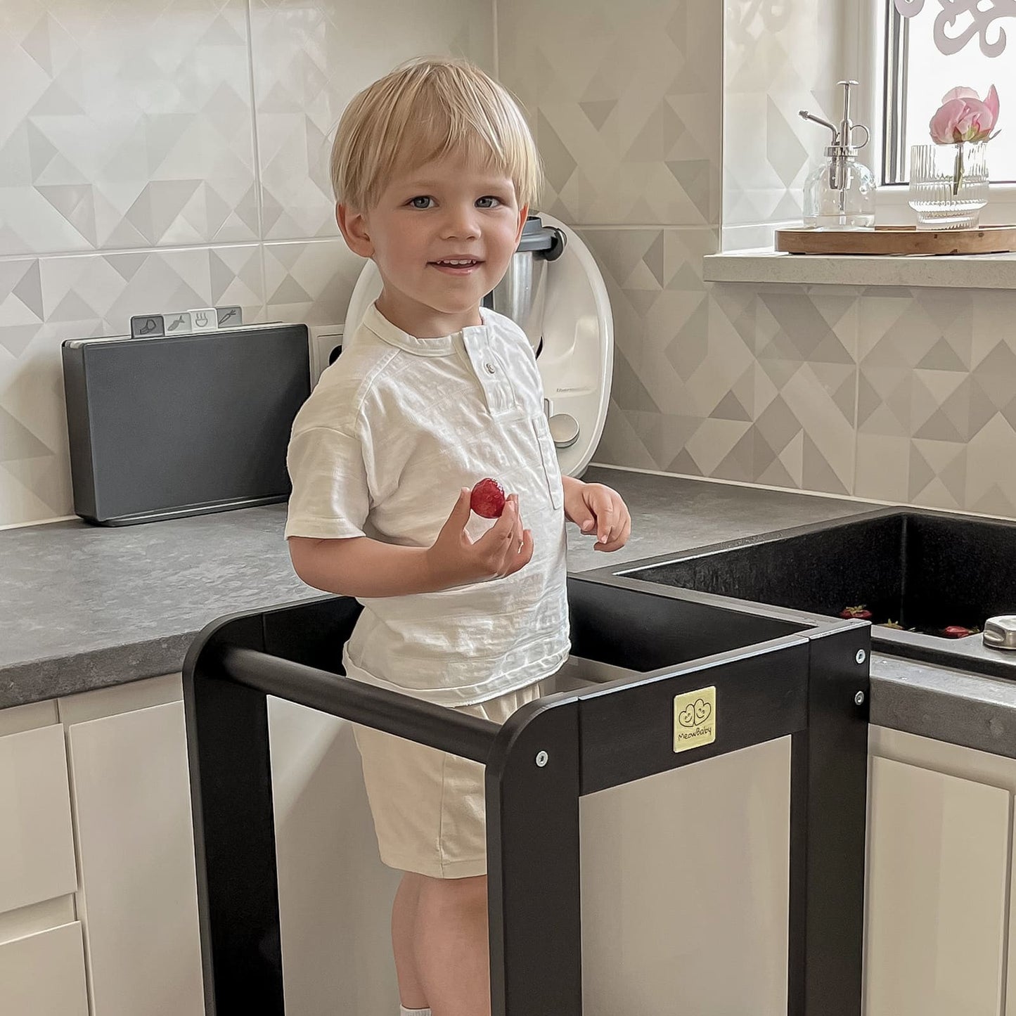 MeowBaby Montessori virtuvės bokštelis – juoda, standartinis, vaizdas 10