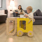 Montessori Virtuvės Pagalbininkas – Bokštelis 2in1 Su Stalu Ir Kėde Montessori bokštelis