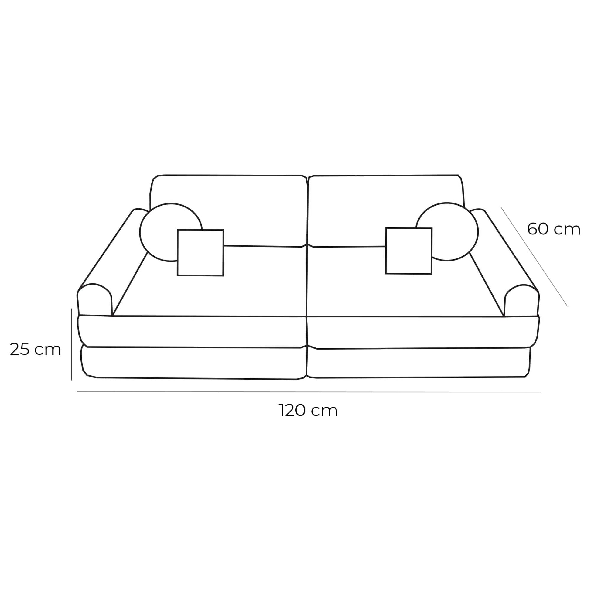 Outzy Pocket Plus Modulinė Vaikiška Sofa Tinka Namuose Ir Lauke Modulinės sofos