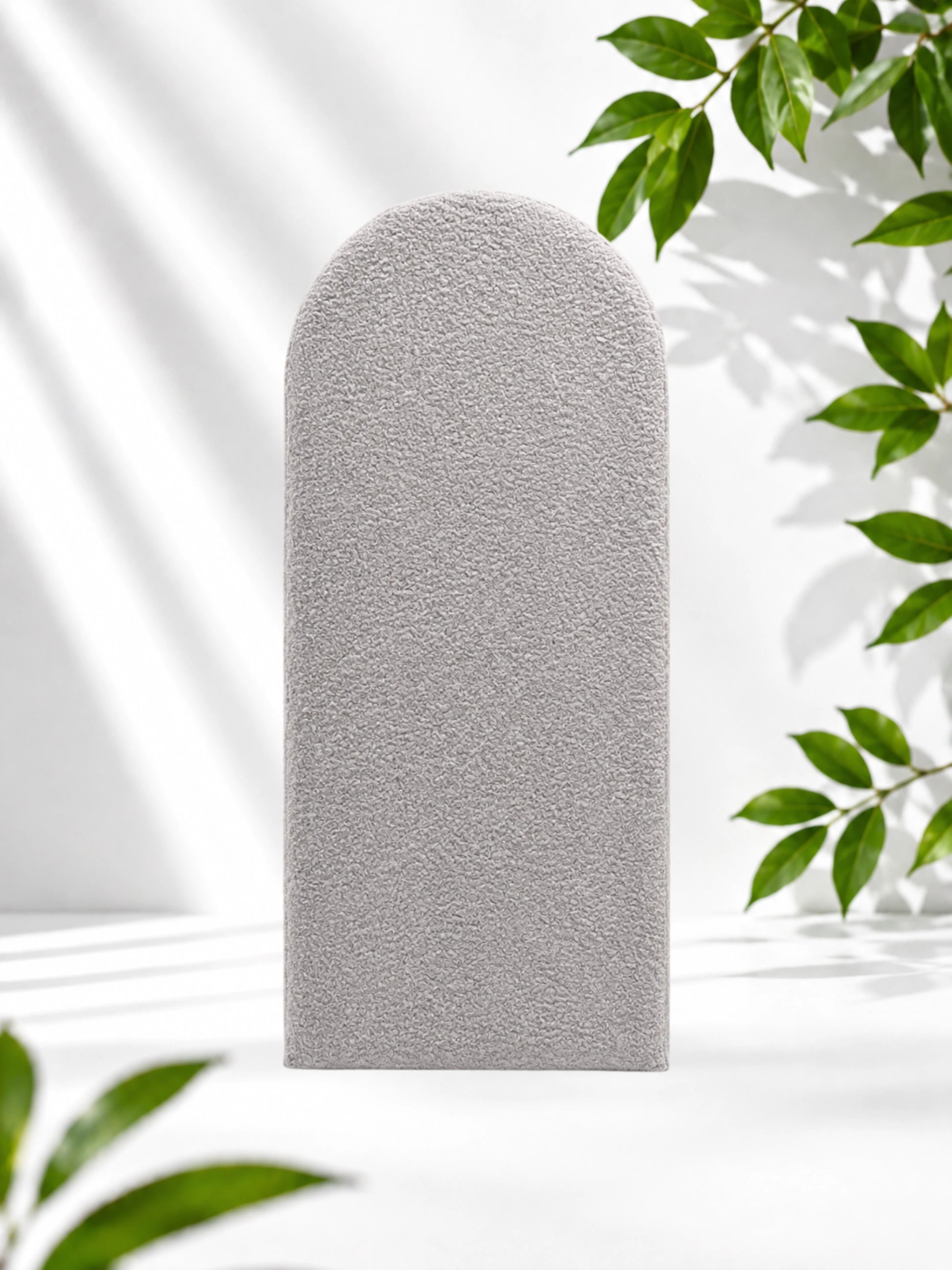 Pilka bouclé sienų panelė 90 × 36 cm