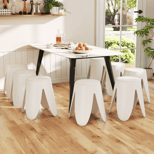 Plastikinių Kėdučių Rinkinys 8 vnt. Sudedamos su Minkšta Sėdyne 45×45×46 cm Kėdžių rinkiniai