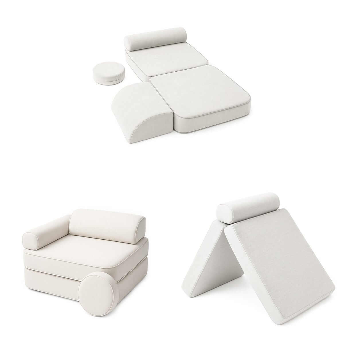 Playsofa Pocket Duo Modulinė Vaikiška Sofa MELLOW, 8 Elementai, 120 cm Modulinės sofos