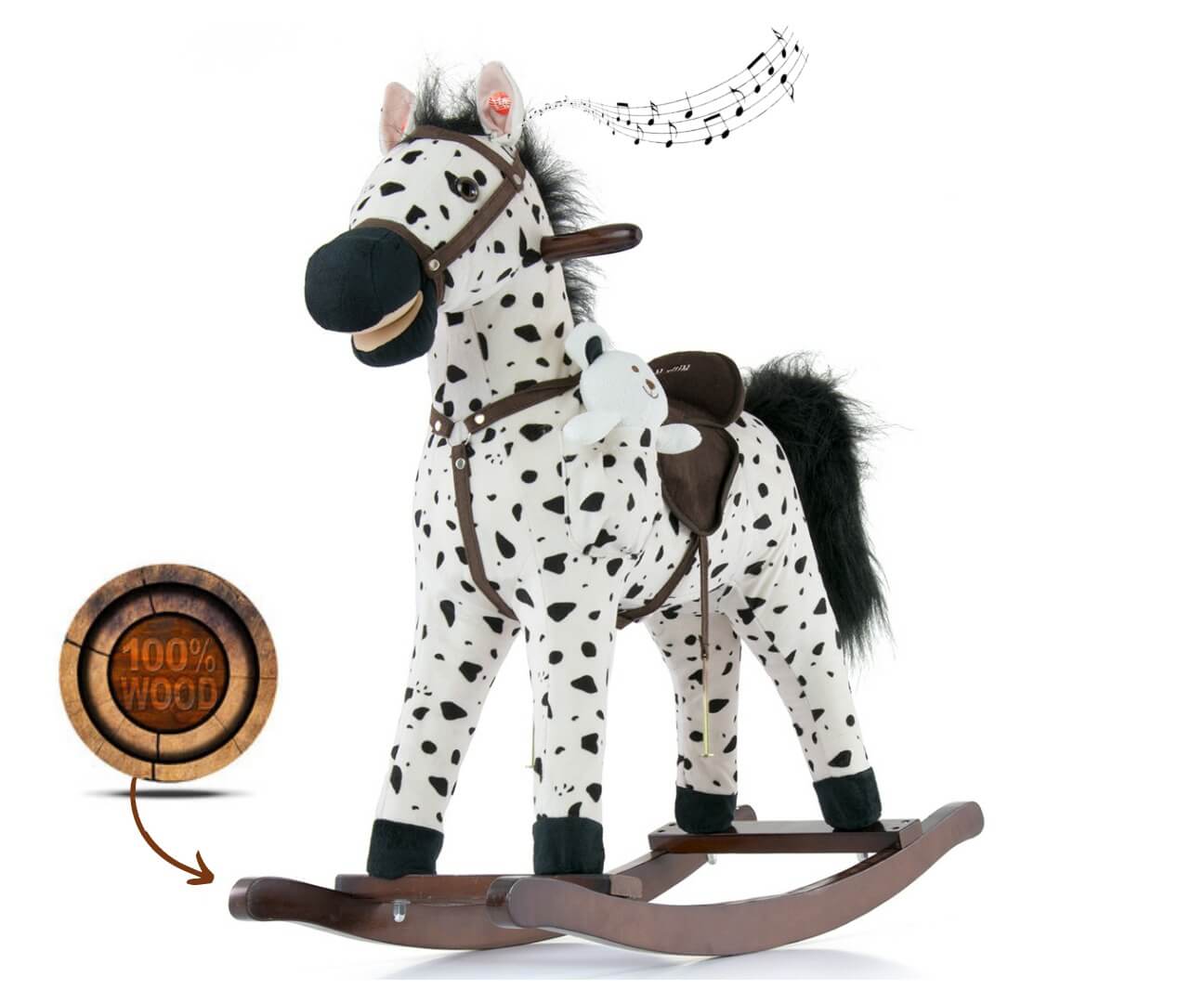 Pliušinis Supamasis Arkliukas Mustang Su Garsais Ir Judesiais – 65 cm, Dot Supamieji Arkliukai