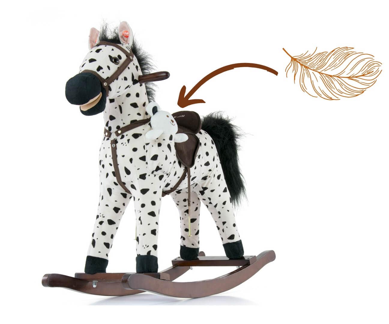 Pliušinis Supamasis Arkliukas Mustang Su Garsais Ir Judesiais – 65 cm, Dot Supamieji Arkliukai