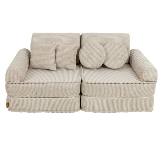 MeowBaby Pocket Plus modulinė vaikiška sofa – ekru spalva, vaizdas 1