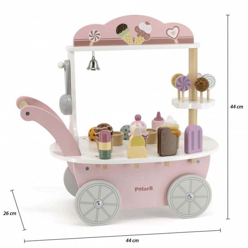 PolarB Medinė 3 Viename Parduotuvė, Kepyklėlė Ir Ledainė Vaikams Vaikiškos Virtuvėlės