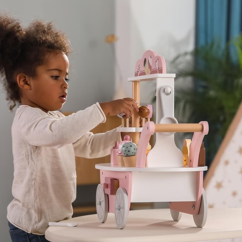 PolarB Medinė 3 Viename Parduotuvė, Kepyklėlė Ir Ledainė Vaikams Vaikiškos Virtuvėlės