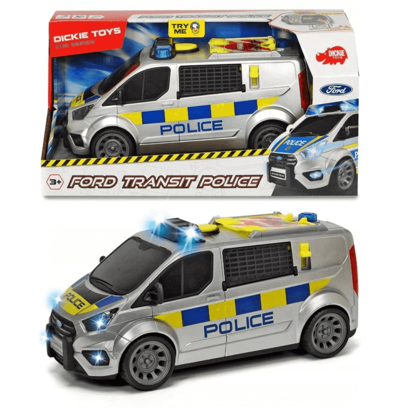 Samochód Policyjny DICKIE SOS_N Policja Ford Transit 28 cm Transporto Priemonės