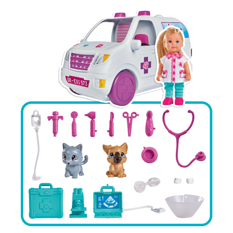 Simba Doctor Evi Greitosios Pagalbos Automobilis 2w1 Žaislai Vaikams Ir Kūdikiams