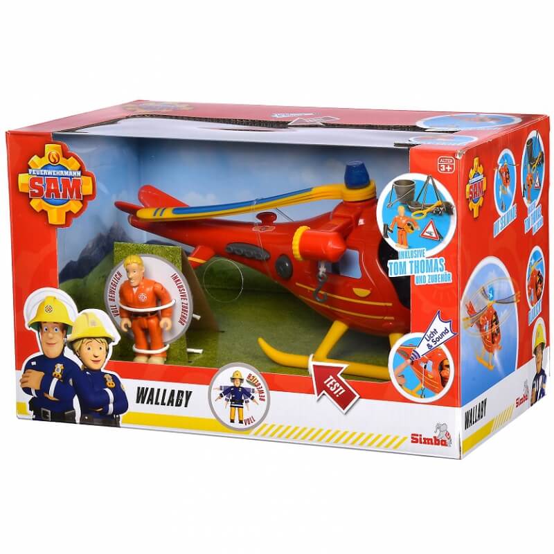 SIMBA Strażak Sam Helikopter Wallaby z Figurką Tom Ratowniczy Žaislai Vaikams
