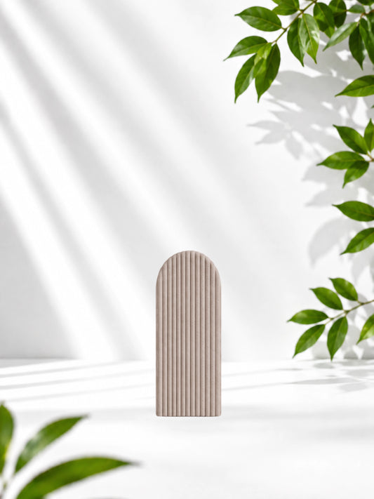 Smėlio spalvos rumbuoto audinio sienų panelė 40 × 18 cm