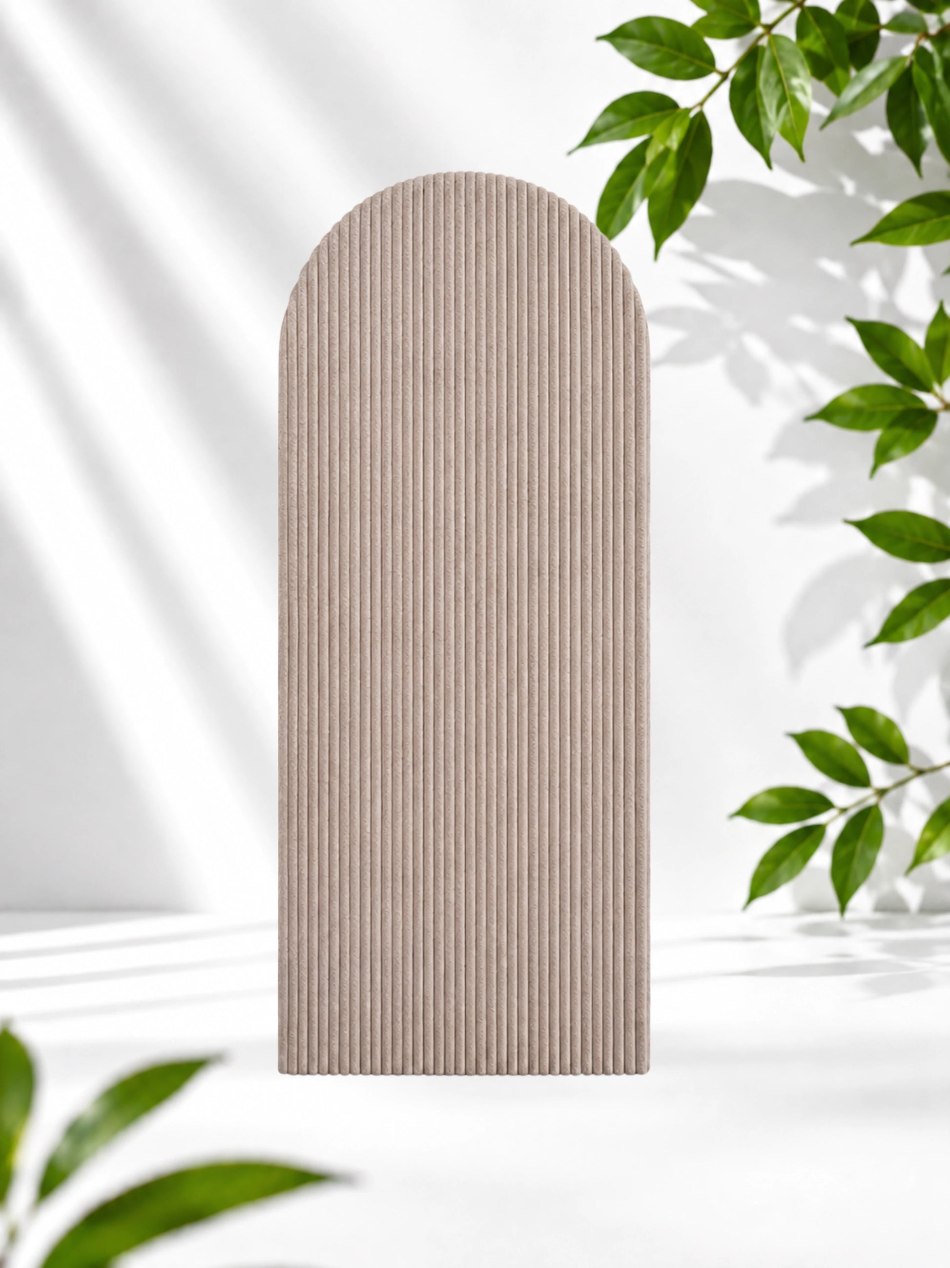 Smėlio spalvos rumbuoto audinio sienų panelė 90 × 36 cm