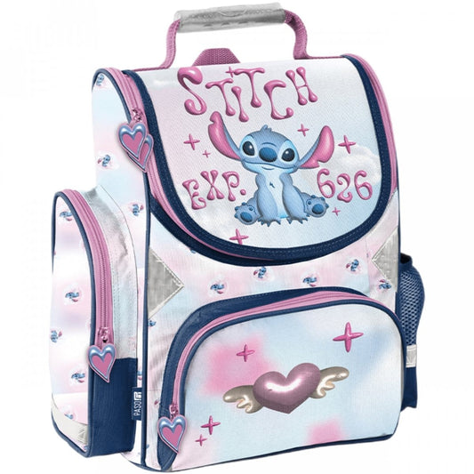 Stitch ergonominė mokyklinė kuprinė 1–4 klasei, 5 dalių komplektas su penalu-dėklu Mokyklinės kuprinės