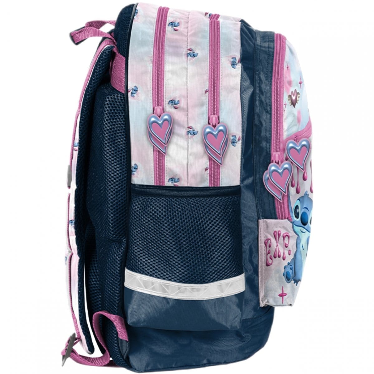 Stitch keturių skyrių mokyklinė kuprinė, 6 dalių komplektas su priemonėmis Mokyklinės kuprinės