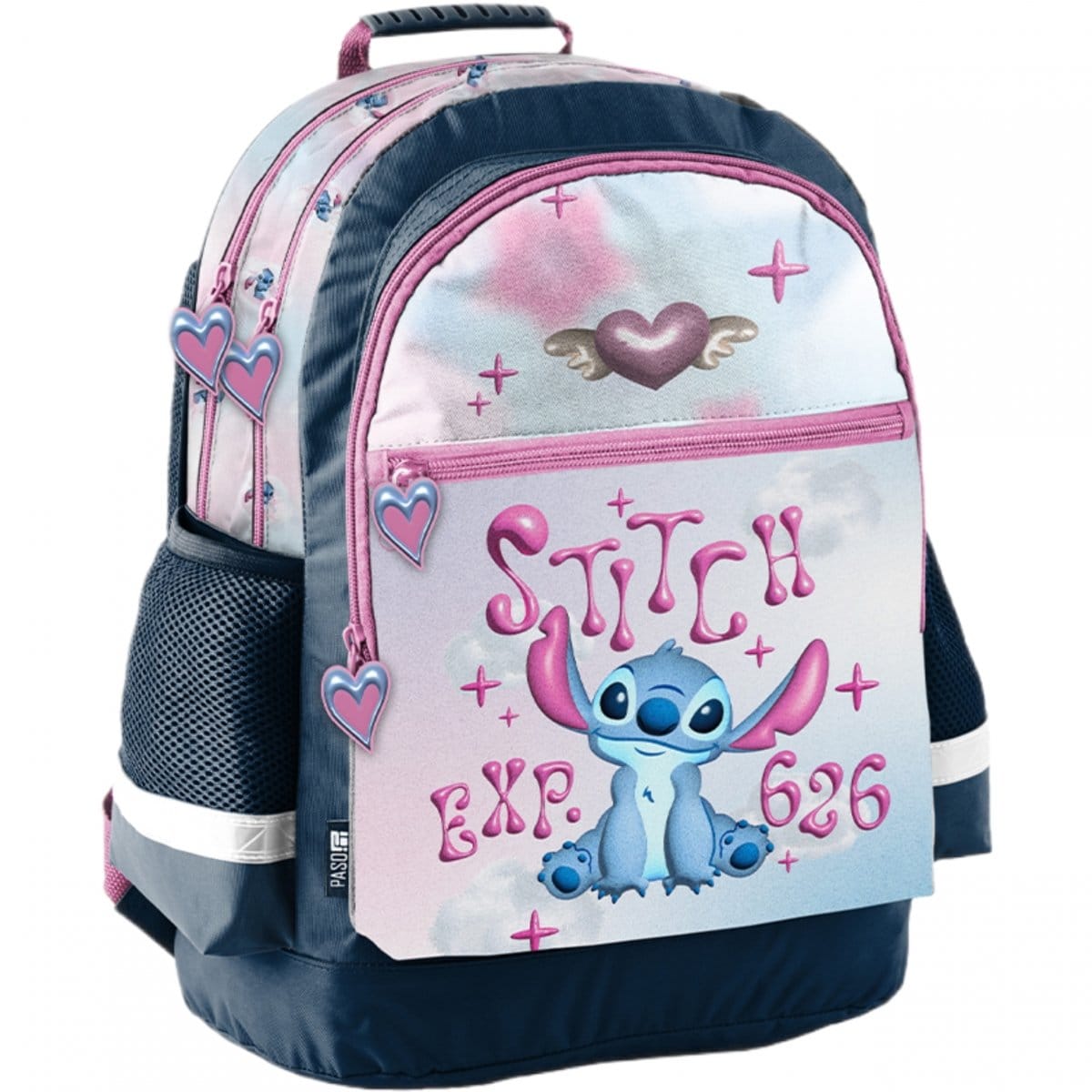Stitch keturių skyrių mokyklinė kuprinė, 6 dalių komplektas su priemonėmis Mokyklinės kuprinės