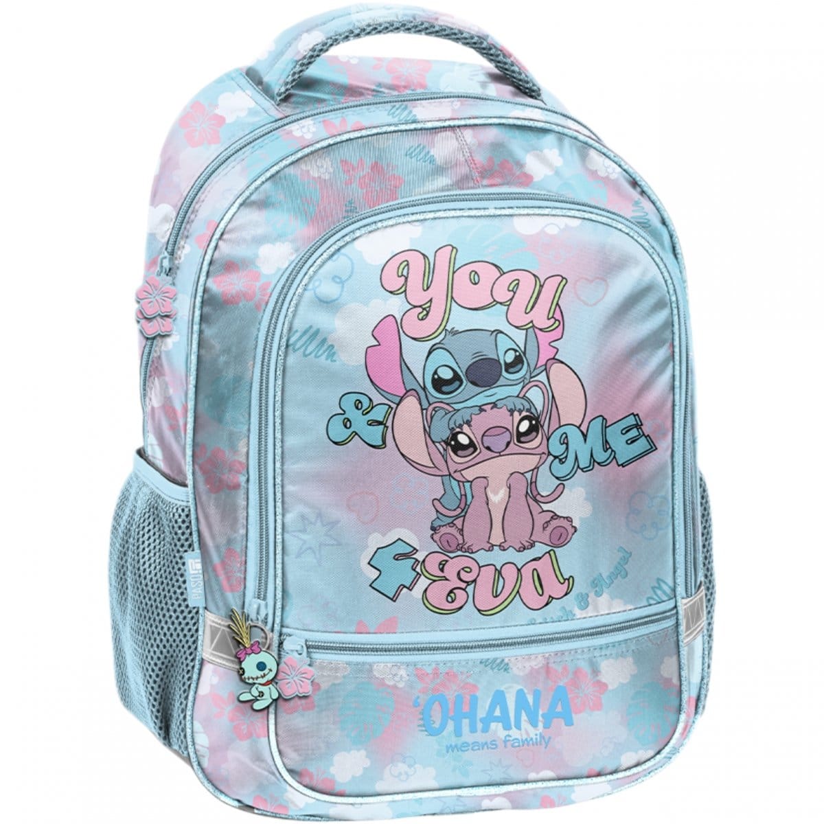Stitch mokyklinė kuprinė 38 cm, 6 dalių komplektas be priemonių Mokyklinės kuprinės