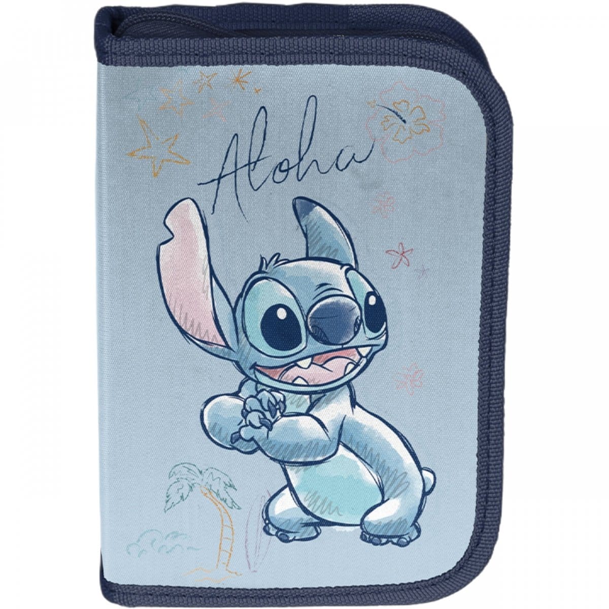 Stitch mokyklinė kuprinė 38 cm, 6 dalių komplektas su priemonėmis Mokyklinės kuprinės