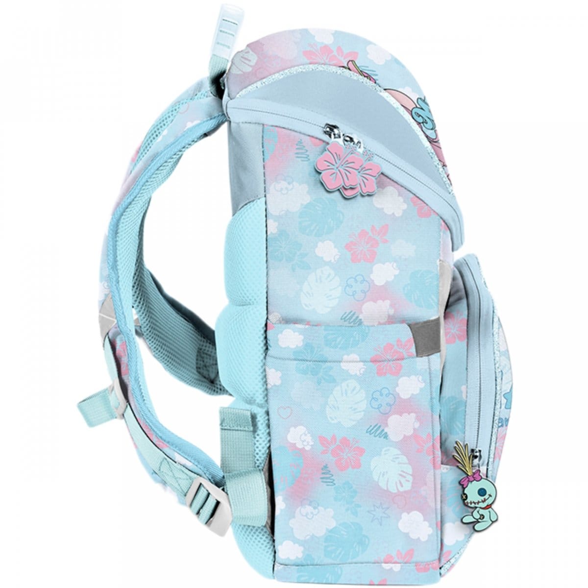 Stitch standi kuprinė 34 cm, 5 dalių komplektas su priemonėmis Mokyklinės kuprinės
