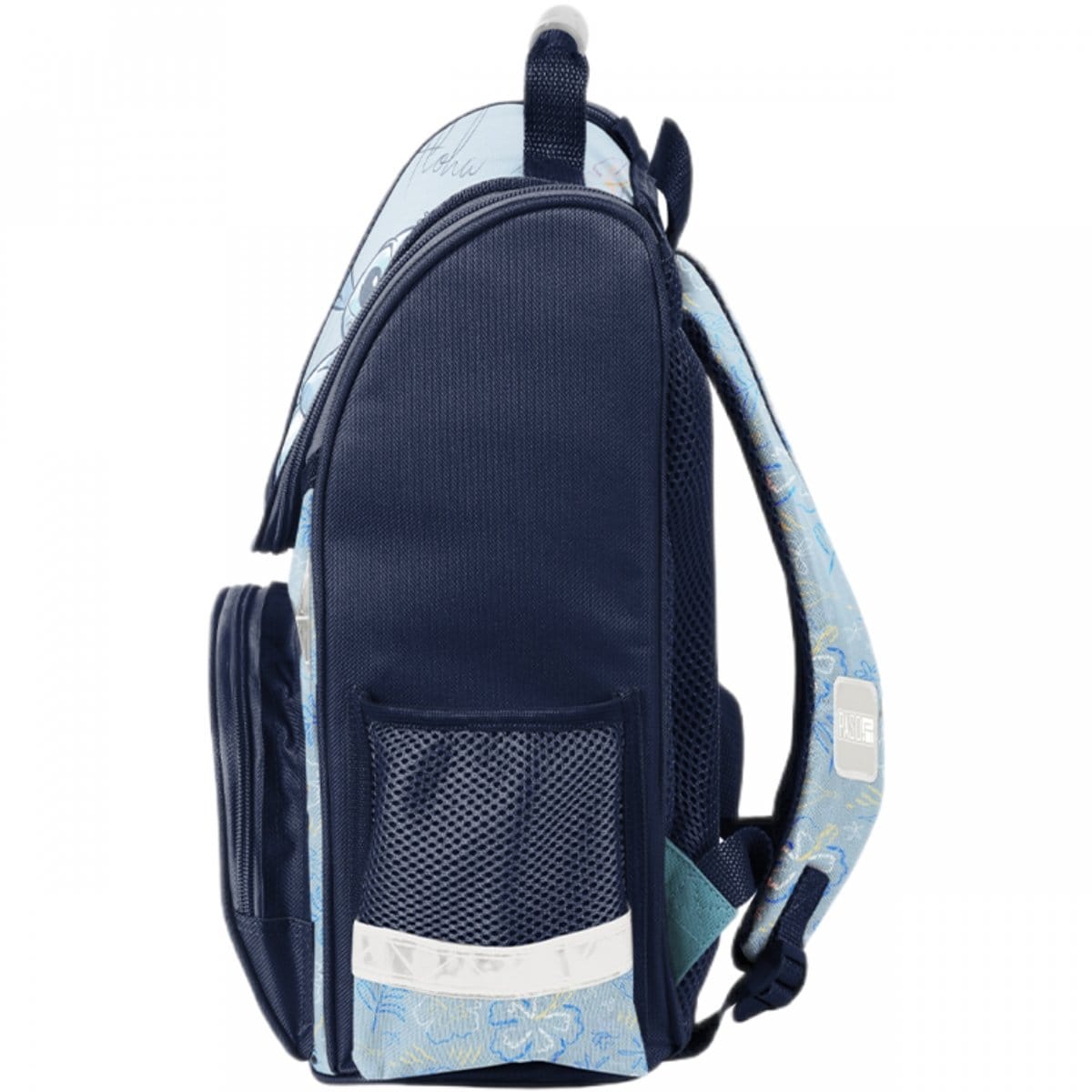 Stitch standi kuprinė 36 cm, 5 dalių komplektas su priemonėmis Mokyklinės kuprinės