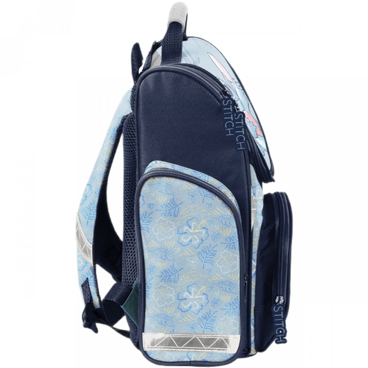 Stitch standi kuprinė 36 cm, 5 dalių komplektas su priemonėmis Mokyklinės kuprinės