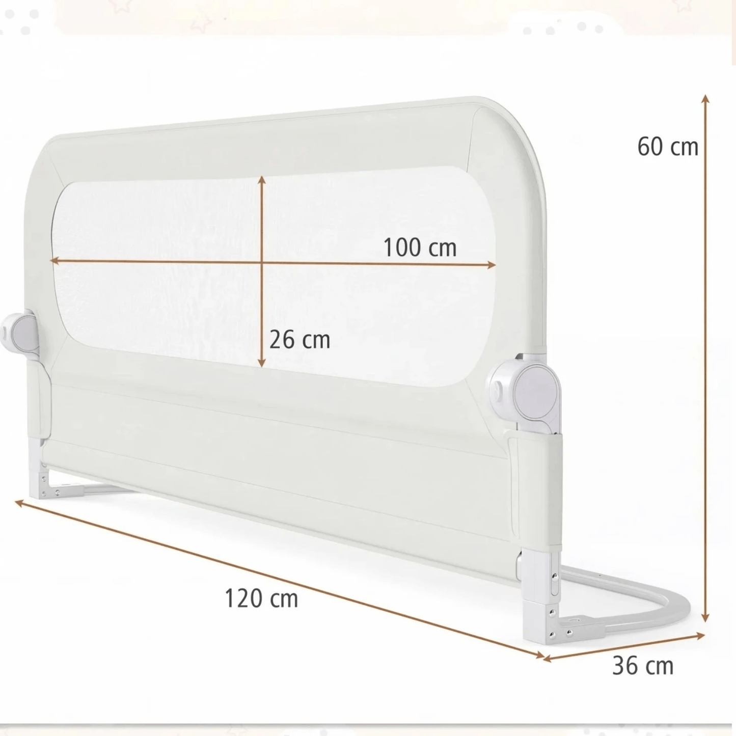 Sulankstoma Apsauginė Lovos Tvorelė, Balta, 120 cm Lovos apsauga
