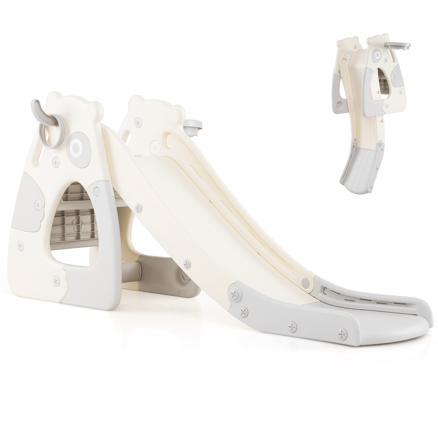 Sulankstoma Vaikiška Čiuožykla, Su Krepšinio Lanku 4-in-1 Čiuožyklos