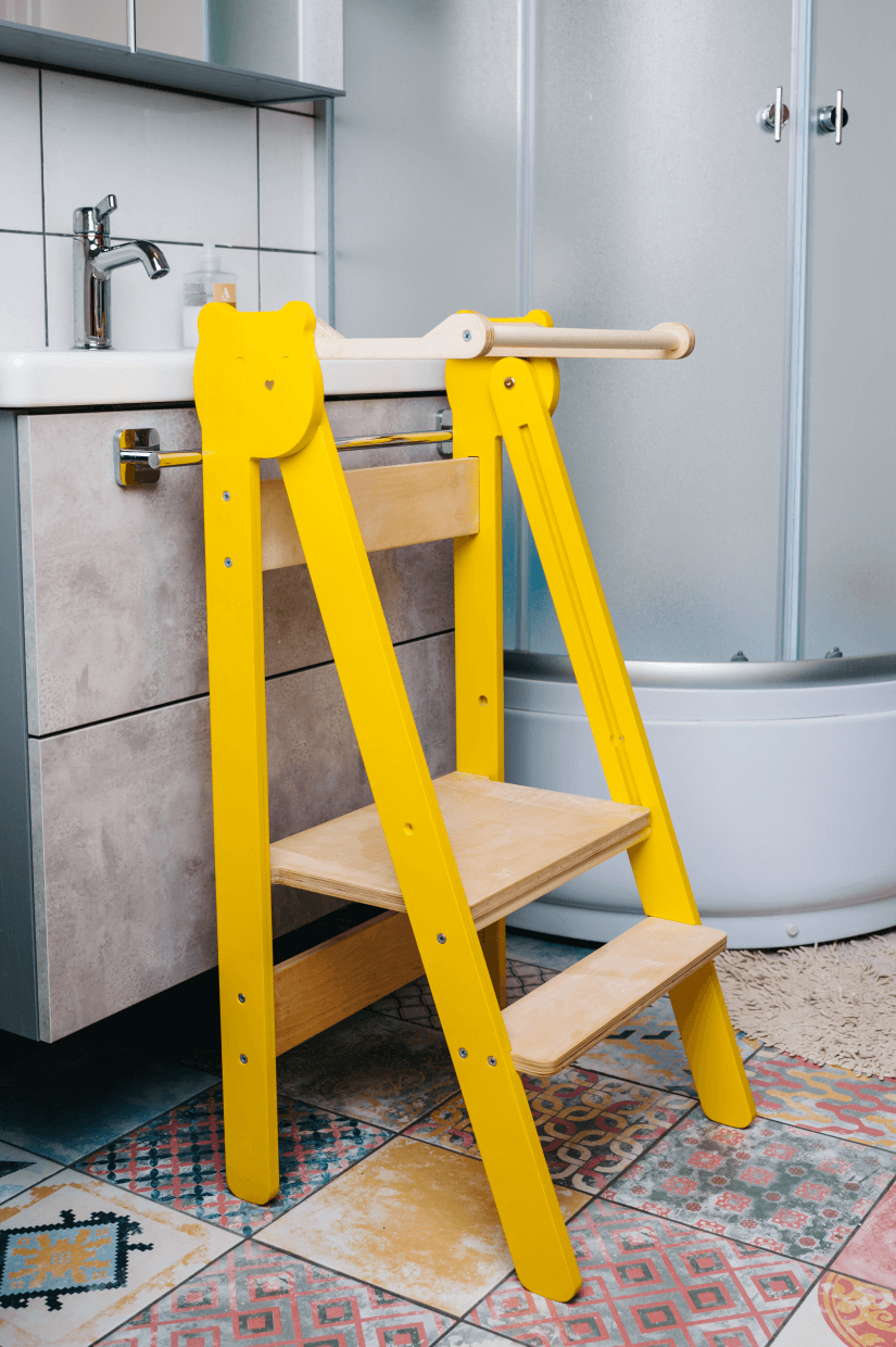 Sulankstomas Montessori Virtuvės Pagalbininkas Montessori bokštelis