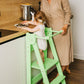 Sulankstomas Montessori Virtuvės Pagalbininkas Montessori bokštelis Žalia