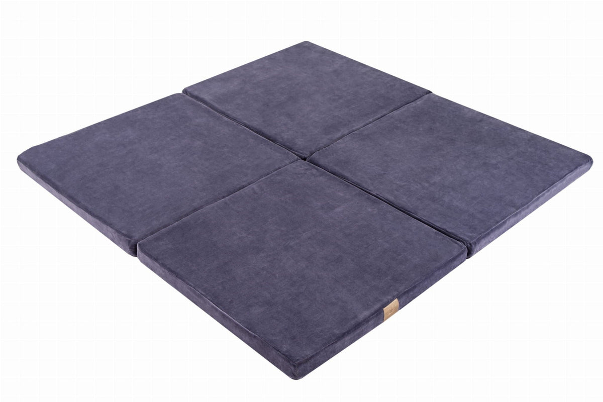 Sulankstomas Velvet žaidimų kilimėlis 120 × 120 cm, 3 spalvos Lavinamieji Kilimėliai Melsvai pilka