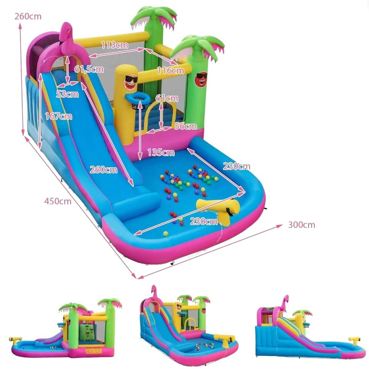 Sūpuoklių Pilis Su Baseinu 300 x 450 x 260 cm Swing Sets & Playsets