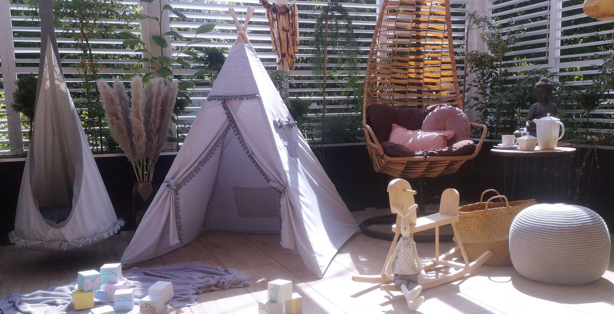 Supynė "Kokonas" Tinka Tiek Lauke Tiek Namie, Boho Stiliaus Su Kutais – pilka